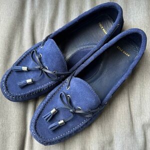 ✨Rare Cole Haan Blue Suede Slip on Moccasin Loafers